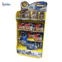Pantalla de gancho de cartón de supermercado para el juguete, pantalla de estantería de exhibición de cartón